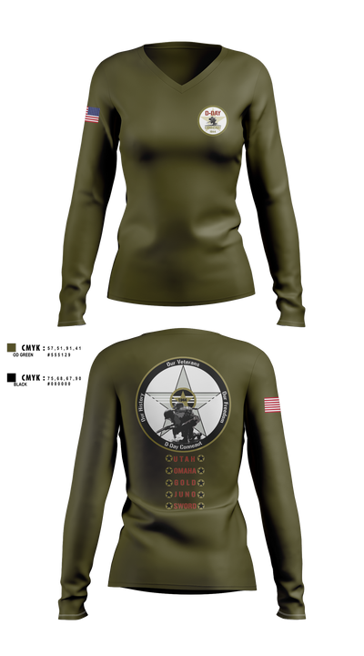 D-Day Ohio, Inc Women's Long Sleeve V-neck Shirt - 4