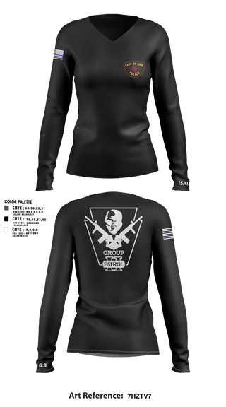 Women's Long Sleeve Vneck Shirt, Erie police department, Police, Teamtime, Team time, sublimation, custom sports apparel, team uniforms, spirit wear, spiritwear, sports uniforms, custom shirts, team store, custom team store, fundraiser sports, apparel fundraiser