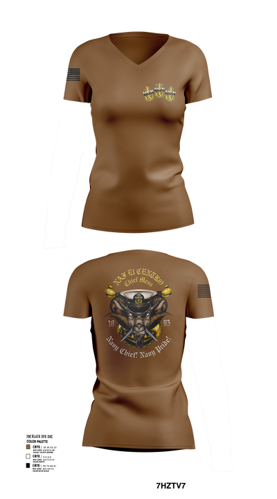 NAFEC CPO Mess 77271572 Women's Short Sleeve V-neck Shirt - 10