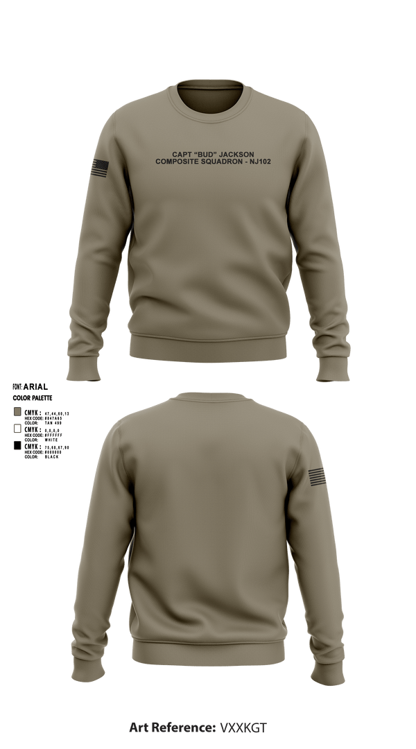 Crew Neck Sweatshirt, Capt “Bud” Jackson Composite Squadron - NJ102, Air Force, Teamtime, Team time, sublimation, custom sports apparel, team uniforms, spirit wear, spiritwear, sports uniforms, custom shirts, team store, custom team store, fundraiser sports, apparel fundraiser