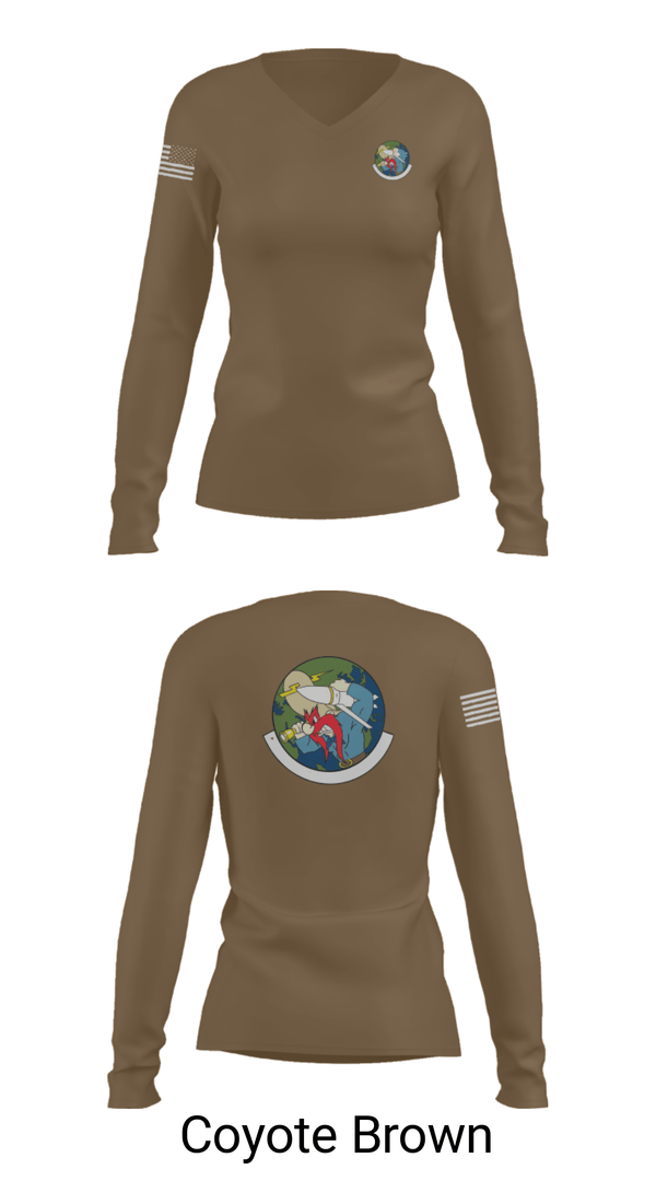 Women's Long Sleeve Vneck Shirt, 20th Intelligence Squadron, Air Force, Teamtime, Team time, sublimation, custom sports apparel, team uniforms, spirit wear, spiritwear, sports uniforms, custom shirts, team store, custom team store, fundraiser sports, apparel fundraiser