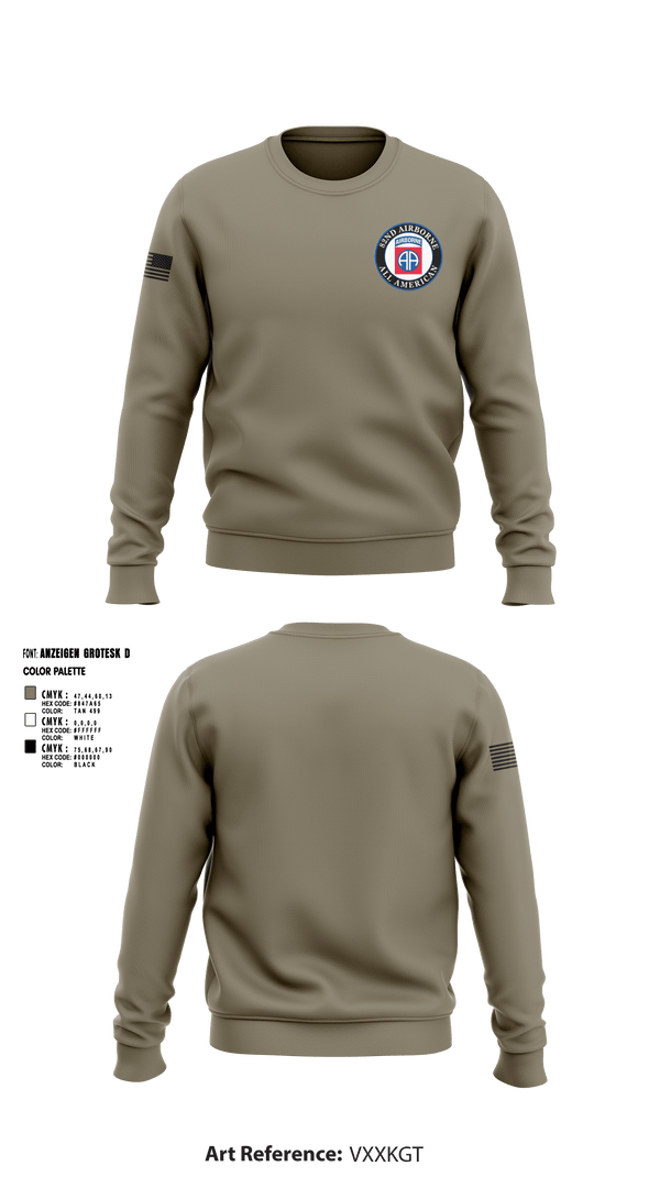 Crew Neck Sweatshirt, 82nd Airborne Division, Army, Teamtime, Team time, sublimation, custom sports apparel, team uniforms, spirit wear, spiritwear, sports uniforms, custom shirts, team store, custom team store, fundraiser sports, apparel fundraiser