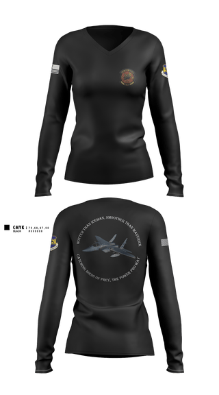 Women's Long Sleeve Vneck Shirt, 332 ECES, Air Force, Teamtime, Team time, sublimation, custom sports apparel, team uniforms, spirit wear, spiritwear, sports uniforms, custom shirts, team store, custom team store, fundraiser sports, apparel fundraiser