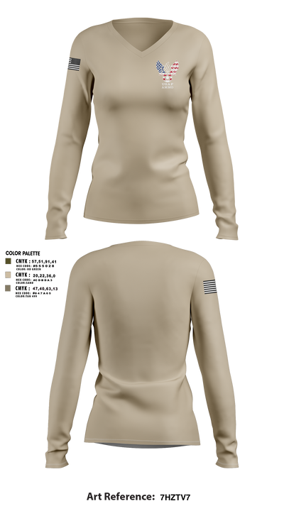 7th MUNS Women's Long Sleeve V-neck Shirt - 2