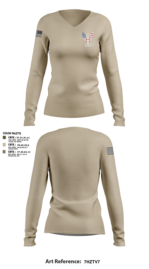 Women's Long Sleeve Vneck Shirt, , Air Force, Teamtime, Team time, sublimation, custom sports apparel, team uniforms, spirit wear, spiritwear, sports uniforms, custom shirts, team store, custom team store, fundraiser sports, apparel fundraiser