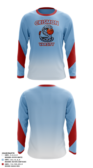 Long Sleeve Performance Shirt, Crismon Rattlers, Women's Basketball, Teamtime, Team time, sublimation, custom sports apparel, team uniforms, spirit wear, spiritwear, sports uniforms, custom shirts, team store, custom team store, fundraiser sports, apparel fundraiser