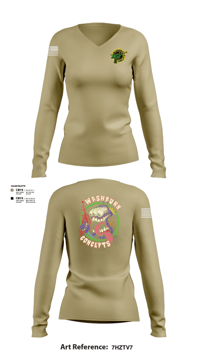 Washburn ConceptsWashburn Concepts 8471193 Women's Long Sleeve V-neck Shirt - 3