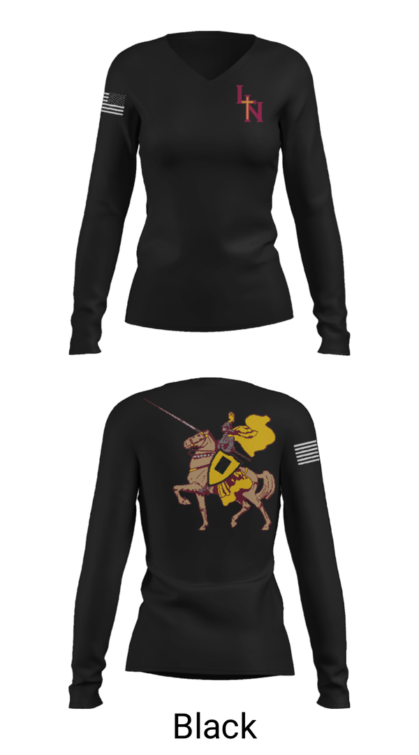 Women's Long Sleeve Vneck Shirt, Lutheran North High School Volleyball, Women's Volleyball, Teamtime, Team time, sublimation, custom sports apparel, team uniforms, spirit wear, spiritwear, sports uniforms, custom shirts, team store, custom team store, fundraiser sports, apparel fundraiser