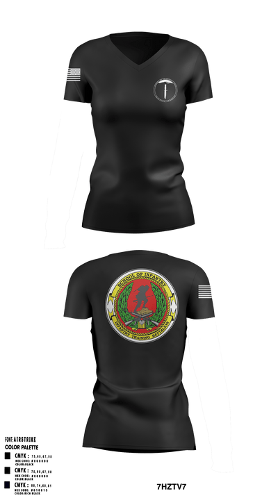 Infantry Training Battalion 84251172 Women's Short Sleeve V-neck Shirt - 1