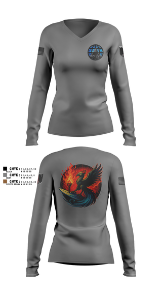 Women's Long Sleeve Vneck Shirt, Phoenix Company, , Teamtime, Team time, sublimation, custom sports apparel, team uniforms, spirit wear, spiritwear, sports uniforms, custom shirts, team store, custom team store, fundraiser sports, apparel fundraiser