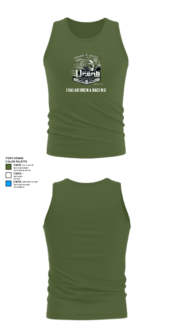 Tank Top, Isaiahurena racing, E-Sports, Teamtime, Team time, sublimation, custom sports apparel, team uniforms, spirit wear, spiritwear, sports uniforms, custom shirts, team store, custom team store, fundraiser sports, apparel fundraiser
