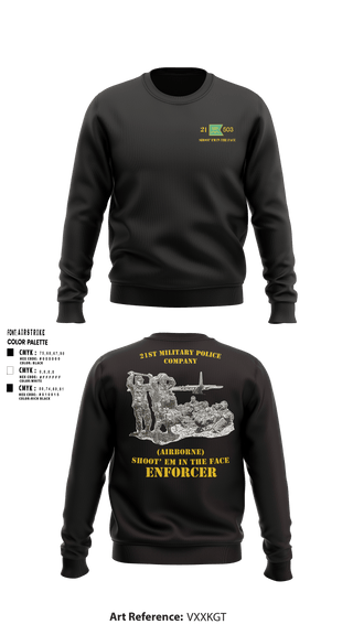 Crew Neck Sweatshirt, 21ST MILITARY POLICE COMPANY (AIRBORNE), Army, Teamtime, Team time, sublimation, custom sports apparel, team uniforms, spirit wear, spiritwear, sports uniforms, custom shirts, team store, custom team store, fundraiser sports, apparel fundraiser