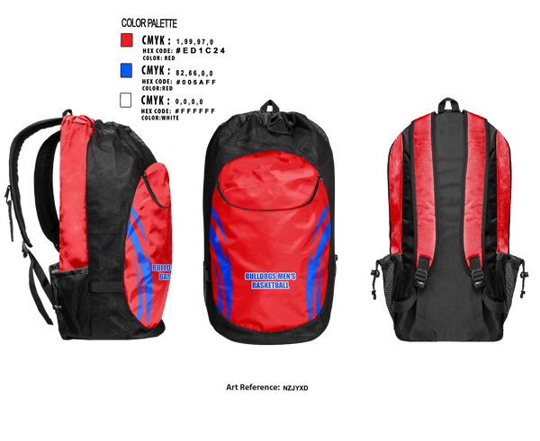 Gear Bag, Bulldogs, Men's Basketball, Teamtime, Team time, sublimation, custom sports apparel, team uniforms, spirit wear, spiritwear, sports uniforms, custom shirts, team store, custom team store, fundraiser sports, apparel fundraiser