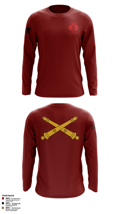 Charlie Battery, 1-119th FA 47943338 Long Sleeve Performance Shirt 1
