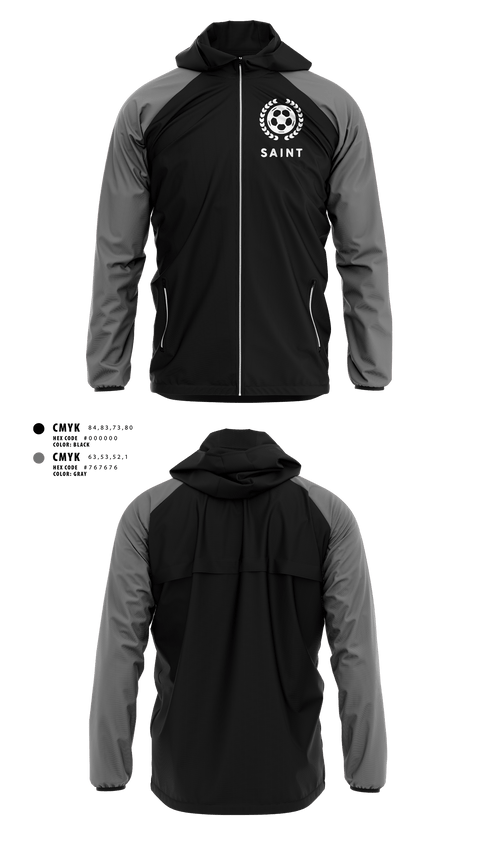 Windbreaker, Saint, Men's Soccer, Teamtime, Team time, sublimation, custom sports apparel, team uniforms, spirit wear, spiritwear, sports uniforms, custom shirts, team store, custom team store, fundraiser sports, apparel fundraiser
