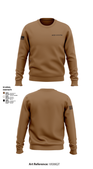 Crew Neck Sweatshirt, Aco 1/111th, , Teamtime, Team time, sublimation, custom sports apparel, team uniforms, spirit wear, spiritwear, sports uniforms, custom shirts, team store, custom team store, fundraiser sports, apparel fundraiser