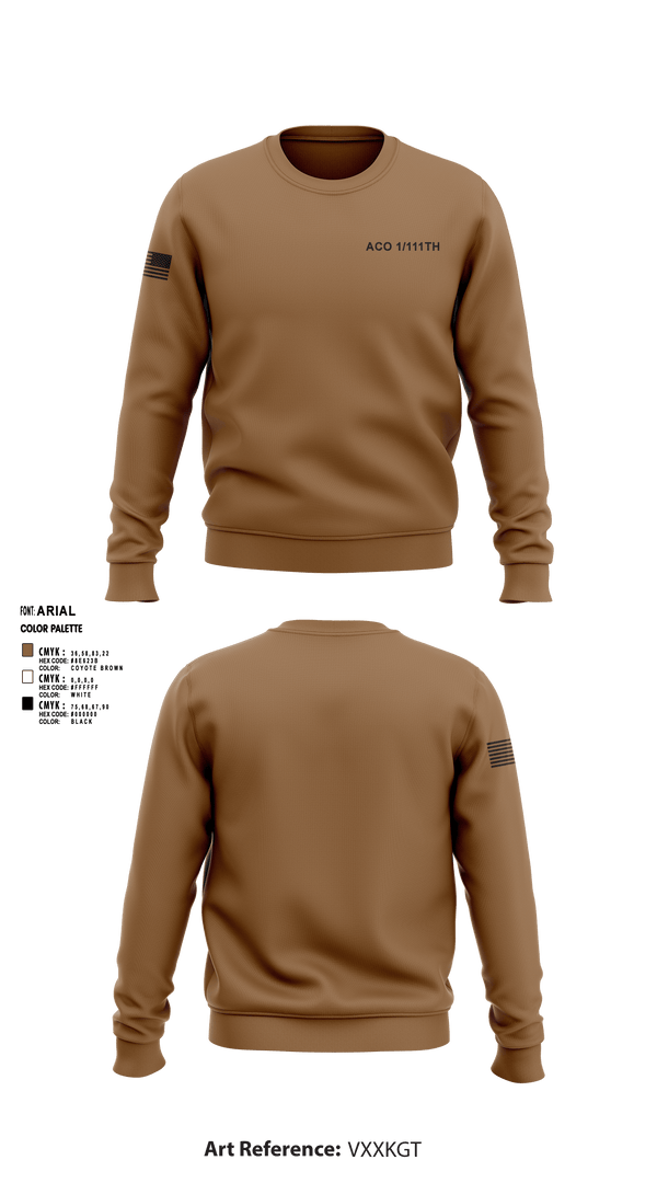 Crew Neck Sweatshirt, Aco 1/111th, , Teamtime, Team time, sublimation, custom sports apparel, team uniforms, spirit wear, spiritwear, sports uniforms, custom shirts, team store, custom team store, fundraiser sports, apparel fundraiser