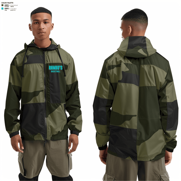 Windbreaker, Rambo’s, Men's Basketball, Teamtime, Team time, sublimation, custom sports apparel, team uniforms, spirit wear, spiritwear, sports uniforms, custom shirts, team store, custom team store, fundraiser sports, apparel fundraiser
