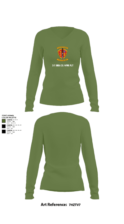 3/7 India Co. Wpns Plt 50459074 Women's Long Sleeve V-neck Shirt - 42