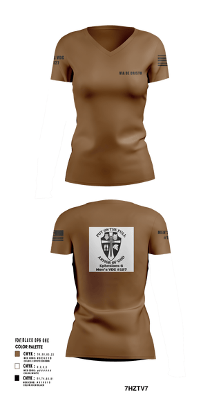 Women's Short Sleeve Vneck Shirt, Service AideService AideVia De Cristo, , Teamtime, Team time, sublimation, custom sports apparel, team uniforms, spirit wear, spiritwear, sports uniforms, custom shirts, team store, custom team store, fundraiser sports, apparel fundraiser