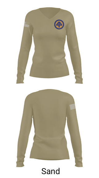 Women's Long Sleeve Vneck Shirt, A CO 2-113th, Army, Teamtime, Team time, sublimation, custom sports apparel, team uniforms, spirit wear, spiritwear, sports uniforms, custom shirts, team store, custom team store, fundraiser sports, apparel fundraiser