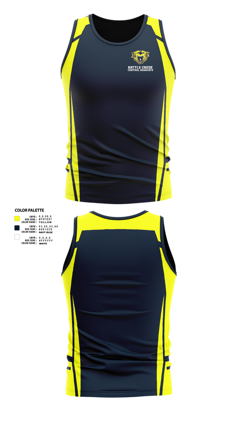 Men's Track Singlet, Battle Creek Central Bearcats Flag Football, Track & Field, Teamtime, Team time, sublimation, custom sports apparel, team uniforms, spirit wear, spiritwear, sports uniforms, custom shirts, team store, custom team store, fundraiser sports, apparel fundraiser