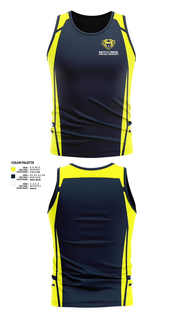 Men's Track Singlet, Battle Creek Central Bearcats Flag Football, Track & Field, Teamtime, Team time, sublimation, custom sports apparel, team uniforms, spirit wear, spiritwear, sports uniforms, custom shirts, team store, custom team store, fundraiser sports, apparel fundraiser