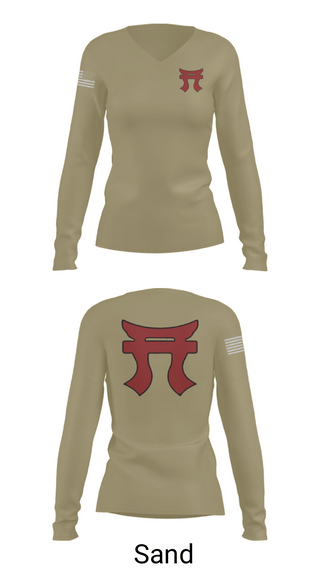 Women's Long Sleeve Vneck Shirt, 187th Iron Rakkasans, Army, Teamtime, Team time, sublimation, custom sports apparel, team uniforms, spirit wear, spiritwear, sports uniforms, custom shirts, team store, custom team store, fundraiser sports, apparel fundraiser