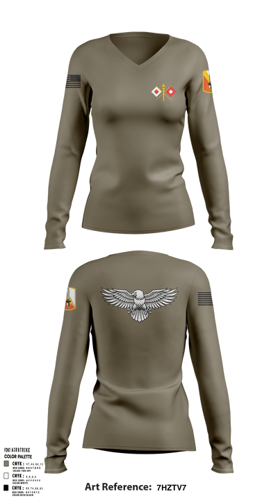 USASA BELVOIR 16372072 Women's Long Sleeve V-neck Shirt - 63