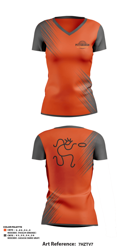 Women's Short Sleeve Vneck Shirt, Pittsburgh Ultimate, Spirit Store, Teamtime, Team time, sublimation, custom sports apparel, team uniforms, spirit wear, spiritwear, sports uniforms, custom shirts, team store, custom team store, fundraiser sports, apparel fundraiser