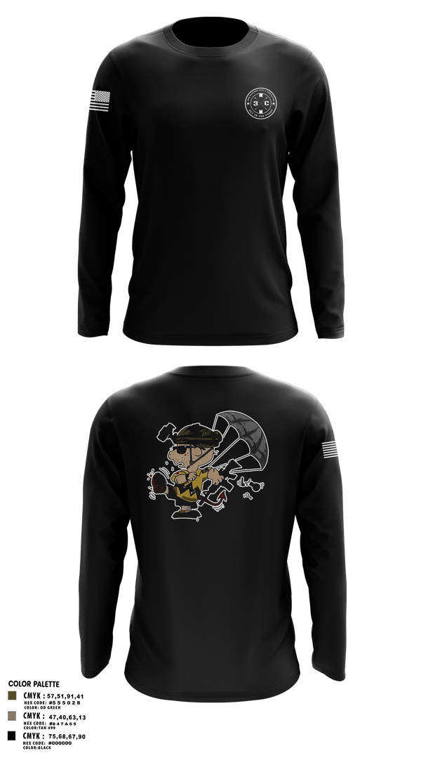 Long Sleeve Performance Polo, 3rd Platoon, CCo, 1-508th PIR, , Teamtime, Team time, sublimation, custom sports apparel, team uniforms, spirit wear, spiritwear, sports uniforms, custom shirts, team store, custom team store, fundraiser sports, apparel fundraiser