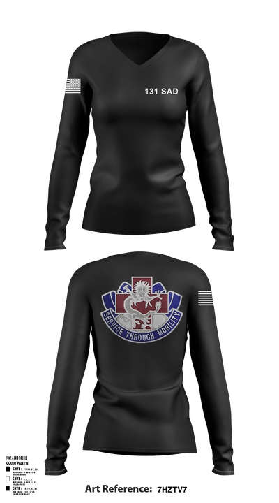 131st SAD131 SAD 10490536 Women's Long Sleeve V-neck Shirt - 2