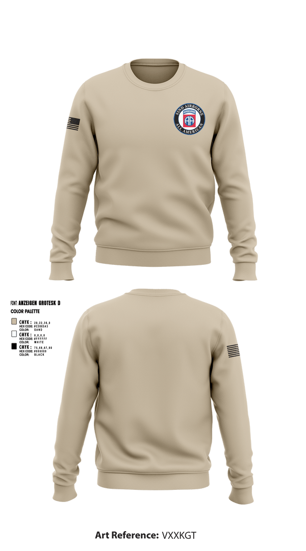 Crew Neck Sweatshirt, 82nd Airborne Division, Army, Teamtime, Team time, sublimation, custom sports apparel, team uniforms, spirit wear, spiritwear, sports uniforms, custom shirts, team store, custom team store, fundraiser sports, apparel fundraiser