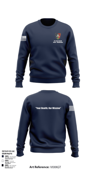 Crew Neck Sweatshirt, U.S. Army Health Clinic - Baumholder, Army, Teamtime, Team time, sublimation, custom sports apparel, team uniforms, spirit wear, spiritwear, sports uniforms, custom shirts, team store, custom team store, fundraiser sports, apparel fundraiser