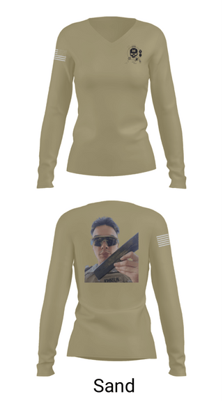 Women's Long Sleeve Vneck Shirt, 374TH CECI, Army, Teamtime, Team time, sublimation, custom sports apparel, team uniforms, spirit wear, spiritwear, sports uniforms, custom shirts, team store, custom team store, fundraiser sports, apparel fundraiser