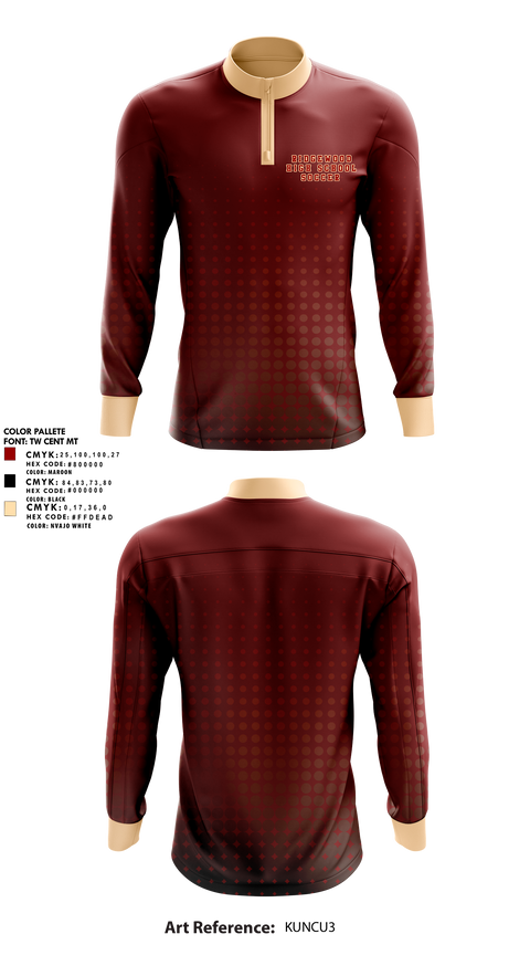 Quarter Zip Jacket, Ridgewood High School, Women's Soccer, Teamtime, Team time, sublimation, custom sports apparel, team uniforms, spirit wear, spiritwear, sports uniforms, custom shirts, team store, custom team store, fundraiser sports, apparel fundraiser