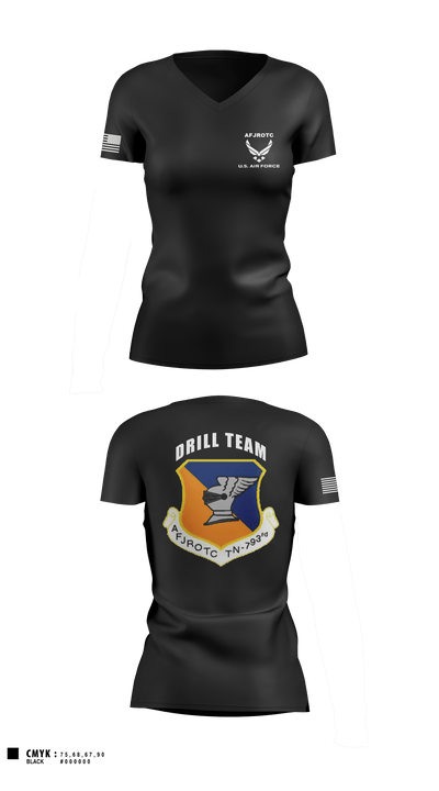 WBHS AFJROTC 46215478 Women's Short Sleeve V-neck Shirt - 4