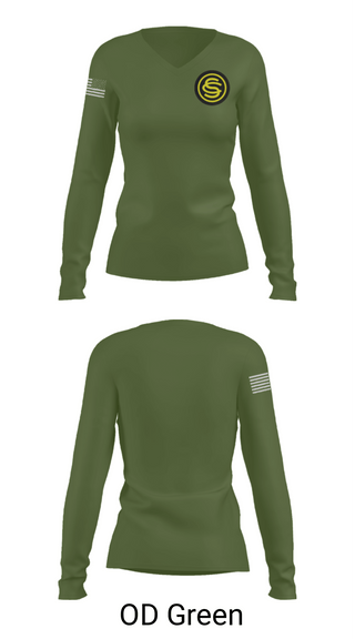 Women's Long Sleeve Vneck Shirt, OCS 117th RTI, National Guard, Teamtime, Team time, sublimation, custom sports apparel, team uniforms, spirit wear, spiritwear, sports uniforms, custom shirts, team store, custom team store, fundraiser sports, apparel fundraiser