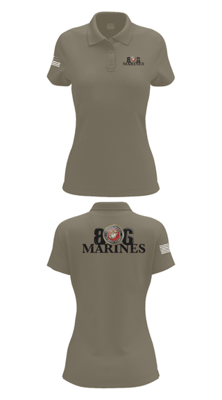 Women's Short Sleeve Performance Polo, 806 Marines, Marines, Teamtime, Team time, sublimation, custom sports apparel, team uniforms, spirit wear, spiritwear, sports uniforms, custom shirts, team store, custom team store, fundraiser sports, apparel fundraiser