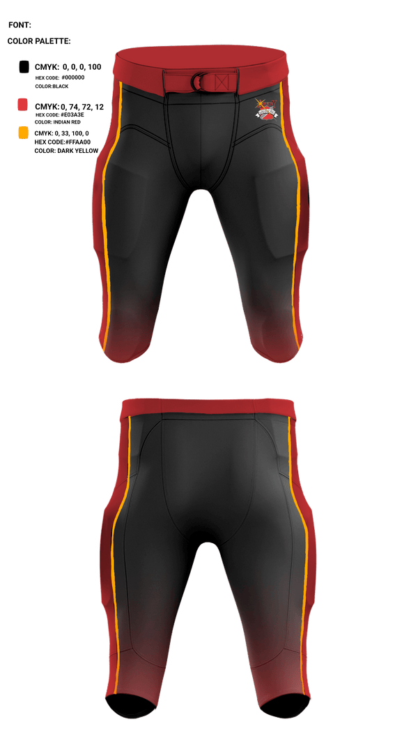 Football Pants, Warriors, Football, Teamtime, Team time, sublimation, custom sports apparel, team uniforms, spirit wear, spiritwear, sports uniforms, custom shirts, team store, custom team store, fundraiser sports, apparel fundraiser