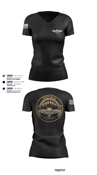 Women's Short Sleeve Vneck Shirt, 824th QM CO (CADC-A), Army, Teamtime, Team time, sublimation, custom sports apparel, team uniforms, spirit wear, spiritwear, sports uniforms, custom shirts, team store, custom team store, fundraiser sports, apparel fundraiser