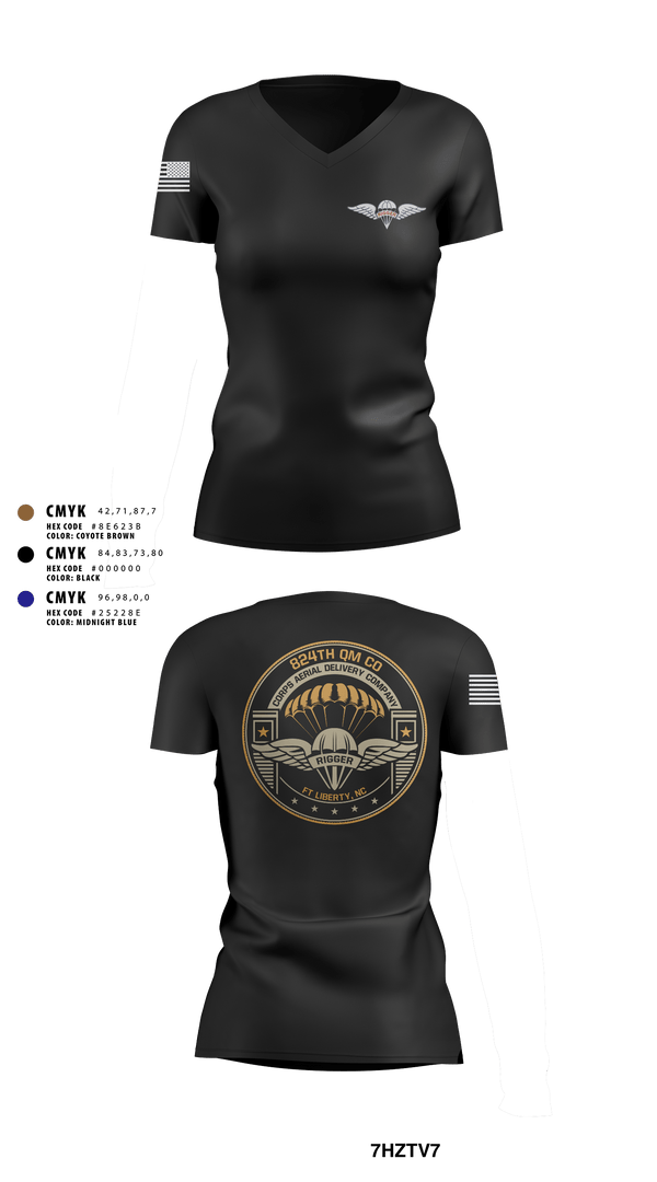 Women's Short Sleeve Vneck Shirt, 824th QM CO (CADC-A), Army, Teamtime, Team time, sublimation, custom sports apparel, team uniforms, spirit wear, spiritwear, sports uniforms, custom shirts, team store, custom team store, fundraiser sports, apparel fundraiser