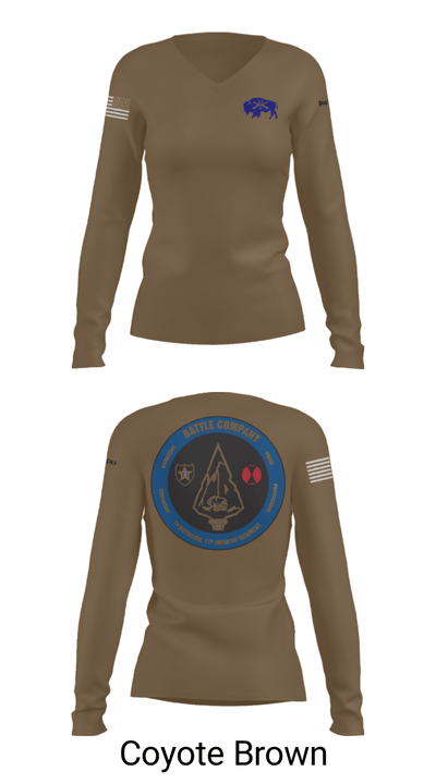 Battle company 1-17IN 67217435 Women's Long Sleeve V-neck Shirt - 17