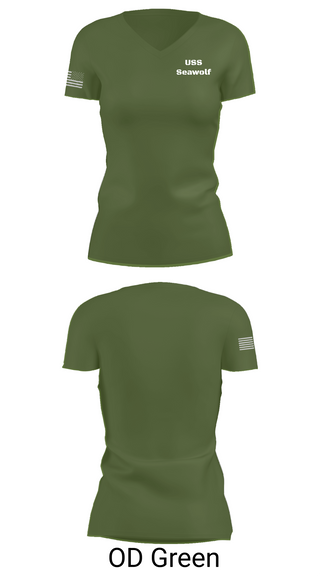 Women's Short Sleeve Vneck Shirt, USS Seawolf, , Teamtime, Team time, sublimation, custom sports apparel, team uniforms, spirit wear, spiritwear, sports uniforms, custom shirts, team store, custom team store, fundraiser sports, apparel fundraiser