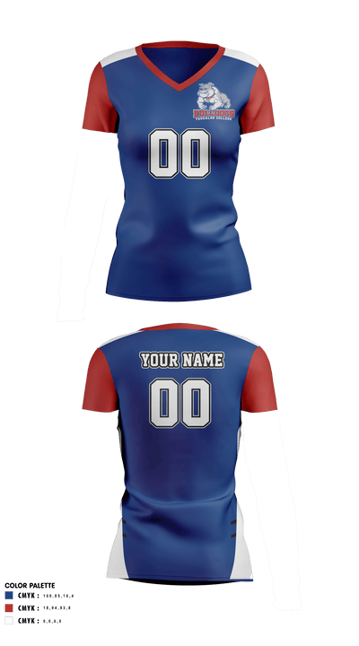 Tougaloo College Volleyball 94126568 Women's Short Sleeve V-neck Shirt - 41