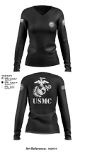 Marines 81974067 Women's Long Sleeve V-neck Shirt - 3