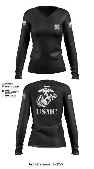Women's Long Sleeve Vneck Shirt, Marines, Marines, Teamtime, Team time, sublimation, custom sports apparel, team uniforms, spirit wear, spiritwear, sports uniforms, custom shirts, team store, custom team store, fundraiser sports, apparel fundraiser