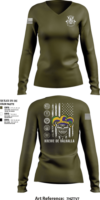 Women's Long Sleeve Vneck Shirt, Krewe De ValhallaKrewe De Valhalla, , Teamtime, Team time, sublimation, custom sports apparel, team uniforms, spirit wear, spiritwear, sports uniforms, custom shirts, team store, custom team store, fundraiser sports, apparel fundraiser