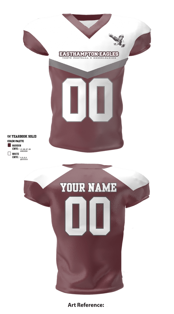 Football Jersey, Easthampton Eagles Youth Football & Cheerleading, Football, Teamtime, Team time, sublimation, custom sports apparel, team uniforms, spirit wear, spiritwear, sports uniforms, custom shirts, team store, custom team store, fundraiser sports, apparel fundraiser