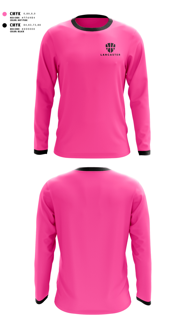 Long Sleeve Shooting Shirt, Lancaster, Women's Basketball, Teamtime, Team time, sublimation, custom sports apparel, team uniforms, spirit wear, spiritwear, sports uniforms, custom shirts, team store, custom team store, fundraiser sports, apparel fundraiser